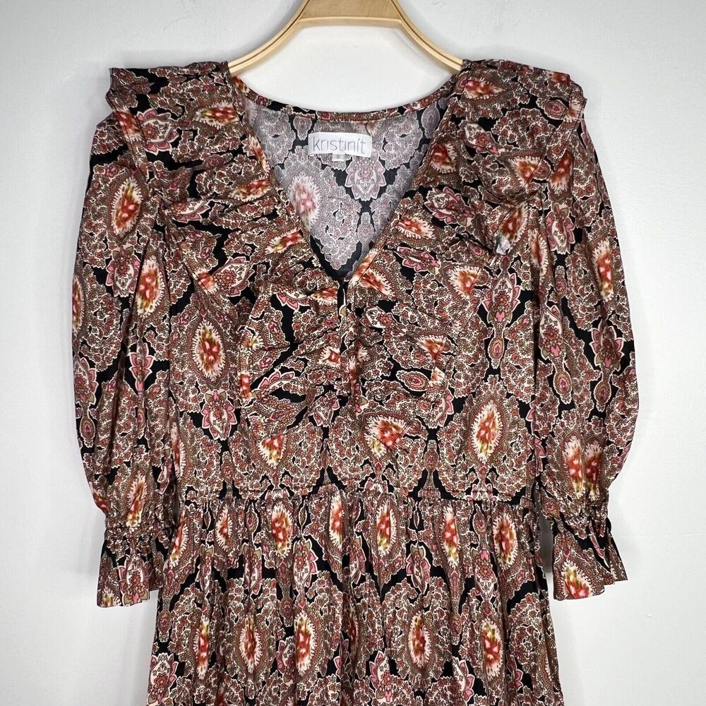 Anthropologie Kristinit Floral Maxi Dress Size Small Tiered - Picture 4 of 13